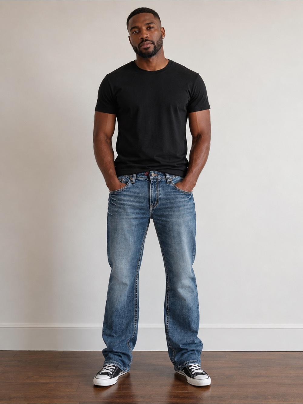Relaxed Fit Men's Denim Jeans in Blue Wash